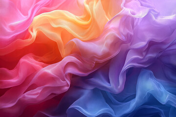 Obraz premium Abstract representation of wax paper in neon hues, layered and twisted to create a dynamic texture,