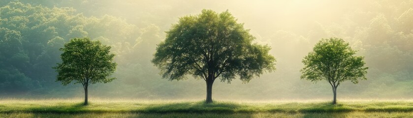 Obraz premium Tree Growth Three Steps In nature 