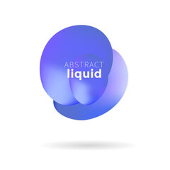 Blue bubble, Liquid banner. Fluid banner