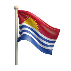 Fototapeta premium Kiribati Flag 3d cartoon style illustration