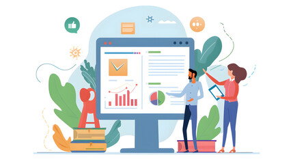 Professional conducting performance review with employee, sitting at a table with laptop and paperwork.