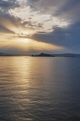 Obraz premium lago di bolsena al tramonto