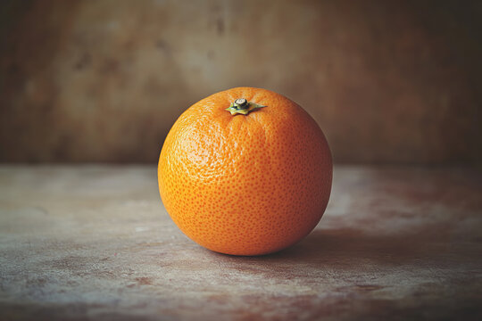 Close up of orange on a wooden table. No rhyme nor reason day on 1st September
