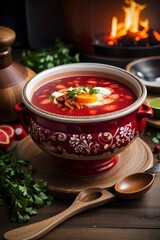 Borscht With Potatoes And Dill