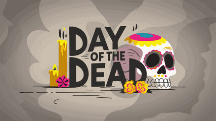 Dia Du Muertos- day of dead modern abstract poster