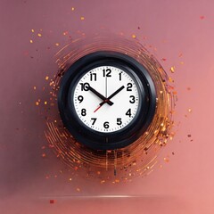 Minimalistic Moving Digital Clock Logo for T-Shirt Print