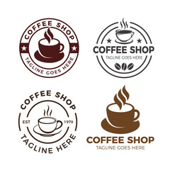 Coffee Shop Logo Design set Vector template. eps
