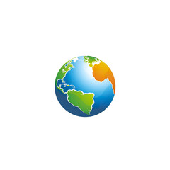 Fototapeta premium A Colorful 3D Globe Depicting the Americas, generative ai image