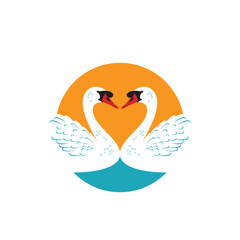 illustration of Swan, bird of the genus Cygnus, vector art.