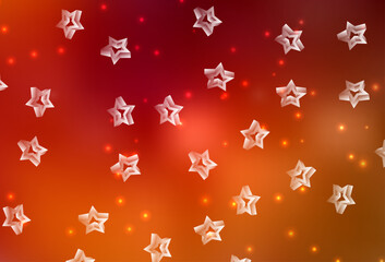 Dark Red vector texture with beautiful stars.