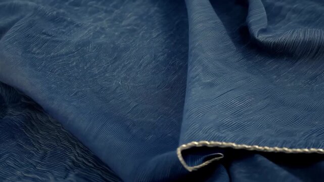 Indigo blue denim fabric with gold stitching, symbolizing fashion and style, simulation