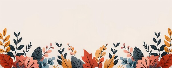 Thanksgiving event flyer, fall colors, flat design illustration