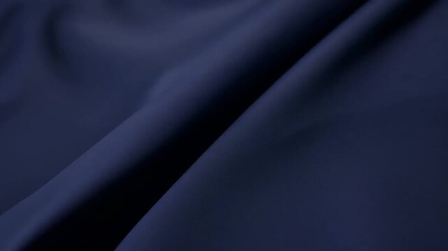 Solid navy blue crepe fabric flowing, waving, textile, clothing, material, simulation