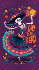 Dia Du Muertos- day of dead modern abstract poster