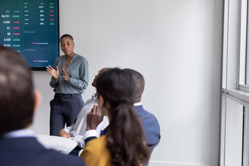 Female executive leading a training conference