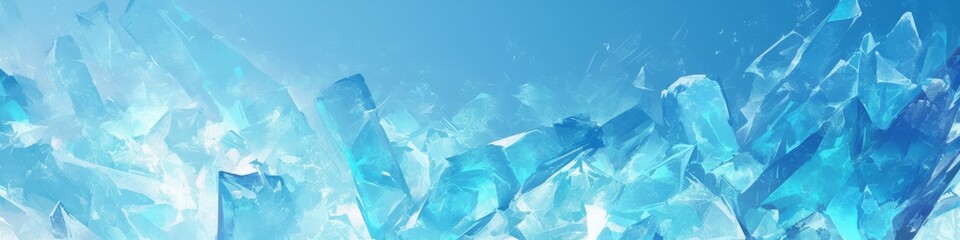 Obraz premium Dynamic Icy Blue Macro Landscape: Anime-Inspired 4K Wallpaper for Summer Refreshment. Abstract Frozen Crystal Pattern Blending Creative Marketing with Cool Atmosphere. Animated Comic-Style Background 