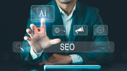 Ai powered tools technology, SEO Search Engine Optimization Marketing Ranking Traffic Website...