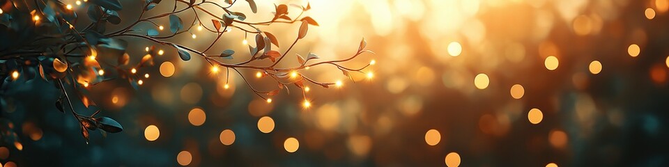 Abstract cream background with blurry festival lights and outdoor celebration bokeh 