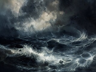Obraz premium chaos dark ocean storm