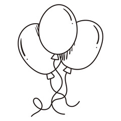 Celebration cute balloon. Hand drawn doodle vector illustration