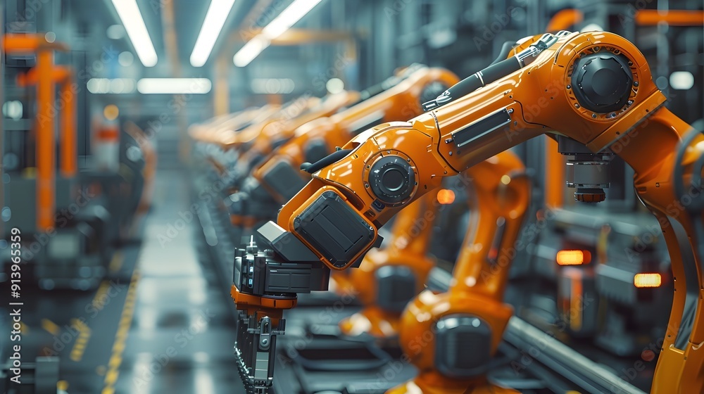 Poster advanced robotic automation in a high tech factory production line environment