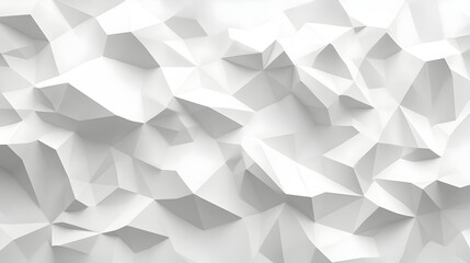 White Low Poly Background Texture, 3D Render
