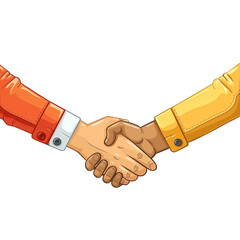 close up shaking hands with business colleagues, transparent background