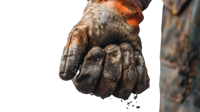 Dirty hand on transparent background  - Powered by Adobe