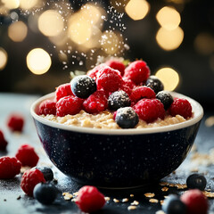 Oatmeal with Berries and Ginger - a simple and tasty breakfast for healthy eating! Mix oatmeal, water, ginger and cinnamon, then add fresh berries and enjoy the delicious taste and health benefits. 
