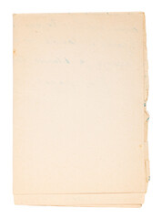 Old vintage paper letter isolated on transparent background