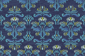 Fototapeta premium Seamless paisley embroidered floral motif pattern in vector, for design, fabric, wrapping, digital motif, background, wallpaper, print, clothing, etc. 