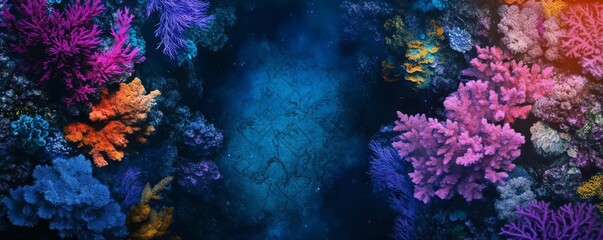 Naklejka premium Aerial view of a vibrant underwater detective mystery scene