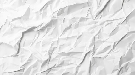 White crumpled and creased paper poster texture isolated on white background seamless pattern