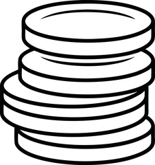 Stack of Coins Icon for Finance and Economy Concepts