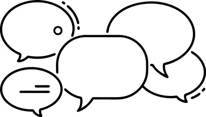 Black And White Speech Bubbles For Communication And Conversation