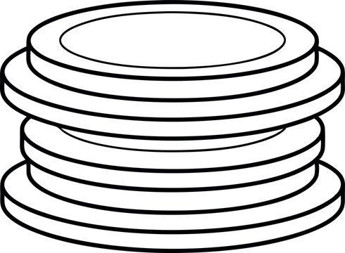 recommend clip art: Black and White Illustration of Stack of Coins