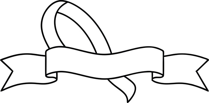 Blank Ribbon Banner Outline for Custom Text Designs