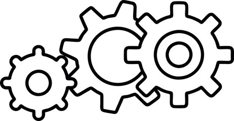 Three Interlocking Gears Symbolizing Teamwork and Collaboration