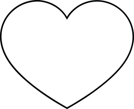recommend clip art: Simple Black Outline Heart Shape on White Background