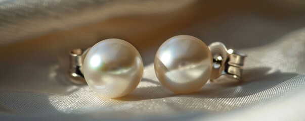 Elegant pearl earrings, 4K hyperrealistic photo