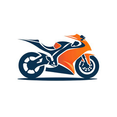 Obraz premium Orange and Blue Motorcycle Illustration, generative ai image