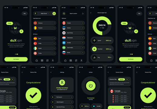 VPN Mobile Application UI UX Layout