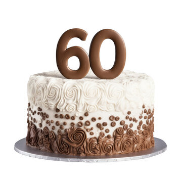 60 birthday cake isolated