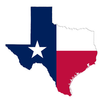 Texas state flag map contour vector illustration