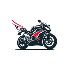 Obraz premium Black and Red Sportbike Motorcycle with Wing Design, generative ai image
