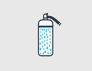 Shower line icon, Gym concept, Douche with water drops sign on white background, shower spray icon in outline style for mobile concept and web design. Vector graphics