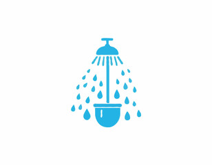 Shower line icon, Gym concept, Douche with water drops sign on white background, shower spray icon in outline style for mobile concept and web design. Vector graphics