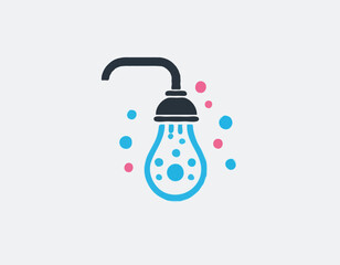 Shower line icon, Gym concept, Douche with water drops sign on white background, shower spray icon in outline style for mobile concept and web design. Vector graphics