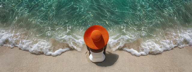 Obraz premium Relaxing by the Calm Shoreline at Sunset