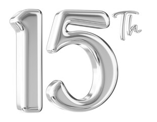 15th Anniversary Silver Number 3D